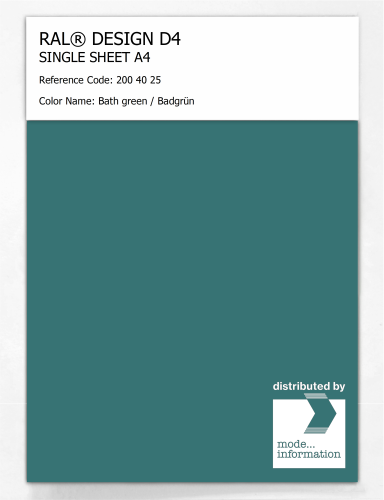 Artikelbild des Artikels “RAL® DESIGN D4 SINGLE SHEET A4 200 40 25 Bath green / Badgrün “