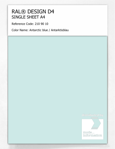 Product image of the product “RAL® DESIGN D4 SINGLE SHEET A4 210 90 10 Antarctic blue / Antarktisblau ”