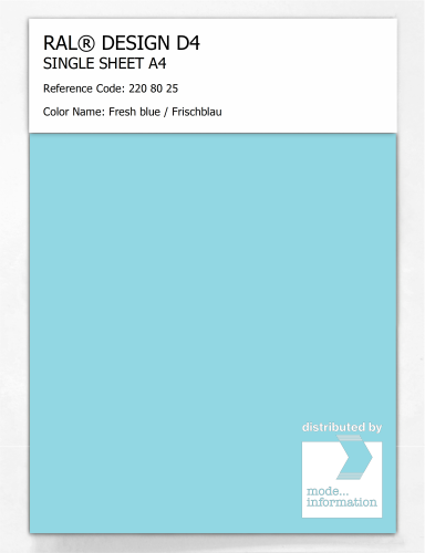 Artikelbild des Artikels “RAL® DESIGN D4 SINGLE SHEET A4 220 80 25 Fresh blue / Frischblau “