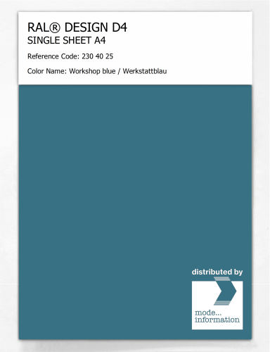 Product image of the product “RAL® DESIGN D4 SINGLE SHEET A4 230 40 25 Workshop blue / Werkstattblau ”