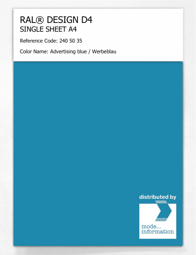 Artikelbild des Artikels “RAL® DESIGN D4 SINGLE SHEET A4 240 50 35 Advertising blue / Werbeblau “