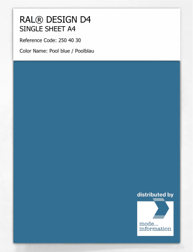 Artikelbild des Artikels “RAL® DESIGN D4 SINGLE SHEET A4 250 40 30 Pool blue / Poolblau “