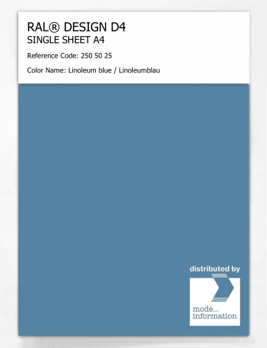 Artikelbild des Artikels “RAL® DESIGN D4 SINGLE SHEET A4 250 50 25 Linoleum blue / Linoleumblau “