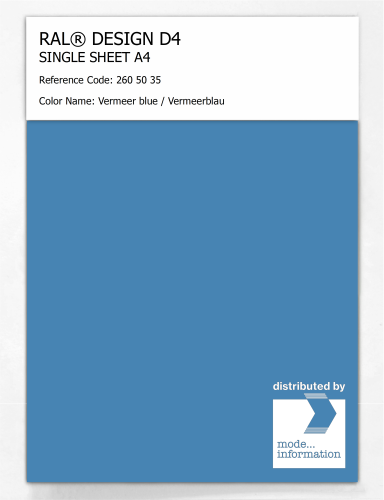 Artikelbild des Artikels “RAL® DESIGN D4 SINGLE SHEET A4 260 50 35 Vermeer blue / Vermeerblau “