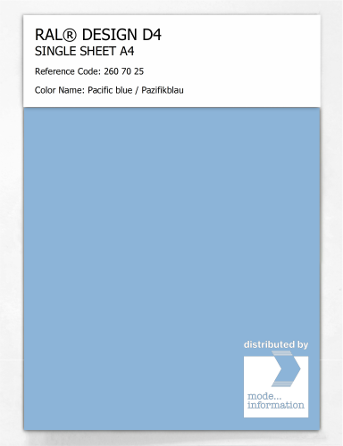 Artikelbild des Artikels “RAL® DESIGN D4 SINGLE SHEET A4 260 70 25 Pacific blue / Pazifikblau “