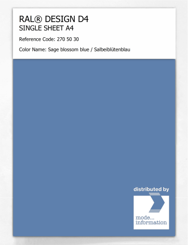 Artikelbild des Artikels “RAL® DESIGN D4 SINGLE SHEET A4 270 50 30 Sage blossom blue / Salbeiblütenblau “