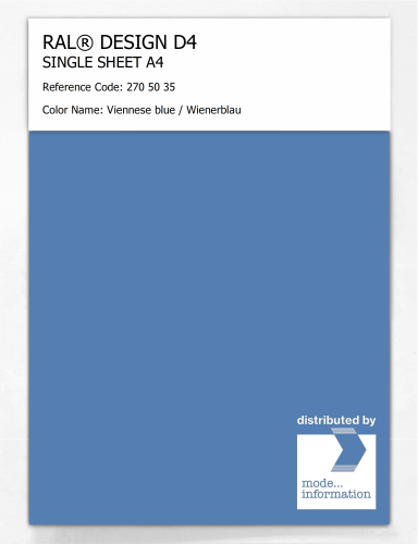 Artikelbild des Artikels “RAL® DESIGN D4 SINGLE SHEET A4 270 50 35 Viennese blue / Wienerblau “