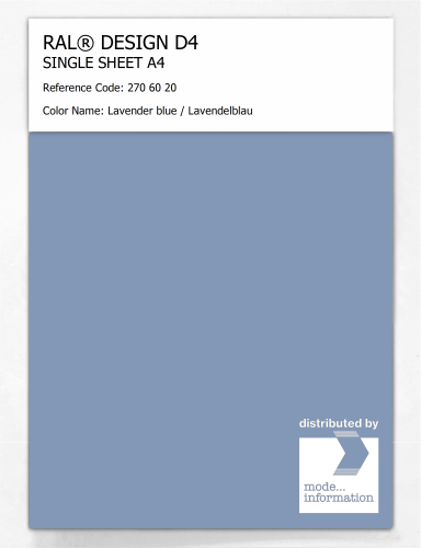 Artikelbild des Artikels “RAL® DESIGN D4 SINGLE SHEET A4 270 60 20 Lavender blue / Lavendelblau “