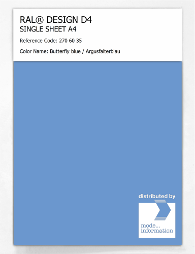 Artikelbild des Artikels “RAL® DESIGN D4 SINGLE SHEET A4 270 60 35 Butterfly blue / Argusfalterblau “