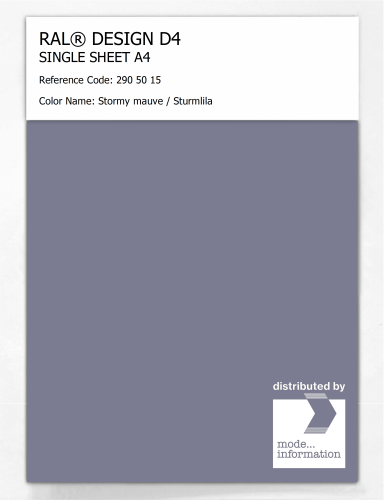 Artikelbild des Artikels “RAL® DESIGN D4 SINGLE SHEET A4 290 50 15 Stormy mauve / Sturmlila “