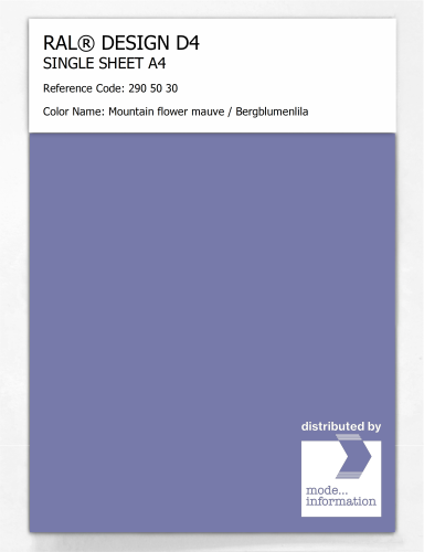 Artikelbild des Artikels “RAL® DESIGN D4 SINGLE SHEET A4 290 50 30 Mountain flower mauve / Bergblumenlila “