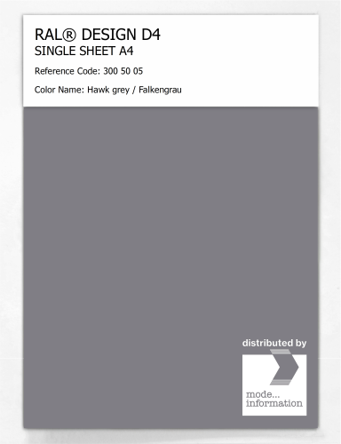 Artikelbild des Artikels “RAL® DESIGN D4 SINGLE SHEET A4 300 50 05 Hawk grey / Falkengrau “