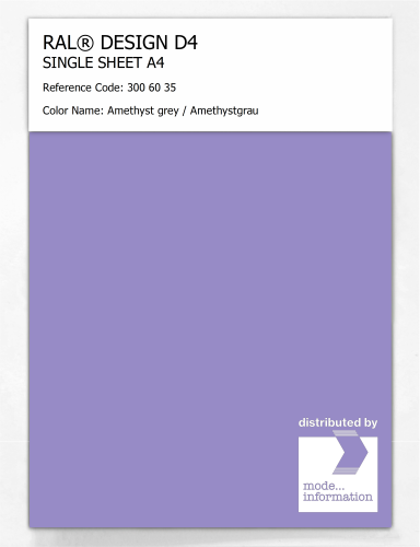Artikelbild des Artikels “RAL® DESIGN D4 SINGLE SHEET A4 300 60 35 Amethyst grey / Amethystgrau “