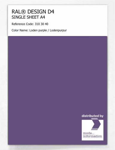 Artikelbild des Artikels “RAL® DESIGN D4 SINGLE SHEET A4 310 30 40 Loden purple / Lodenpurpur “