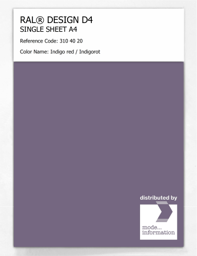 Artikelbild des Artikels “RAL® DESIGN D4 SINGLE SHEET A4 310 40 20 Indigo red / Indigorot “