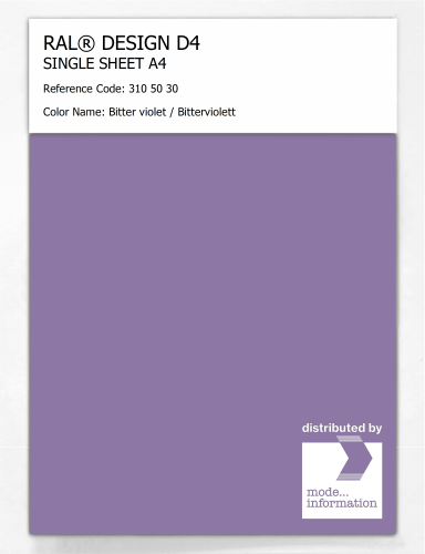 Artikelbild des Artikels “RAL® DESIGN D4 SINGLE SHEET A4 310 50 30 Bitter violet / Bitterviolett “