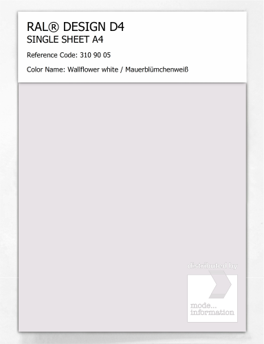 Artikelbild des Artikels “RAL® DESIGN D4 SINGLE SHEET A4 310 90 05 Wallflower white / Mauerblümchenweiß “
