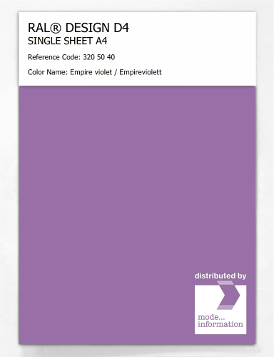 Artikelbild des Artikels “RAL® DESIGN D4 SINGLE SHEET A4 320 50 40 Empire violet / Empireviolett “