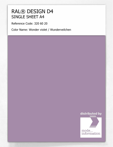 Artikelbild des Artikels “RAL® DESIGN D4 SINGLE SHEET A4 320 60 20 Wonder violet / Wunderveilchen “