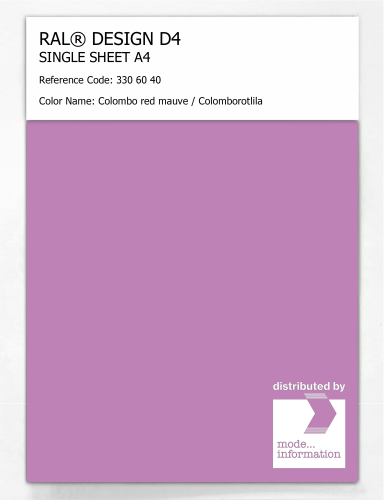 Artikelbild des Artikels “RAL® DESIGN D4 SINGLE SHEET A4 330 60 40 Colombo red mauve / Colomborotlila “