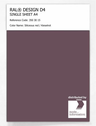 Artikelbild des Artikels “RAL® DESIGN D4 SINGLE SHEET A4 350 30 15 Siliceous red / Kieselrot “