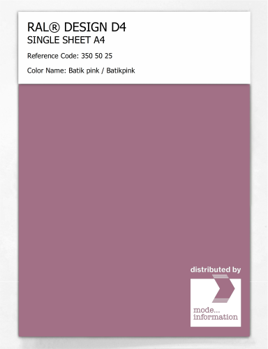 Artikelbild des Artikels “RAL® DESIGN D4 SINGLE SHEET A4 350 50 25 Batik pink / Batikpink “
