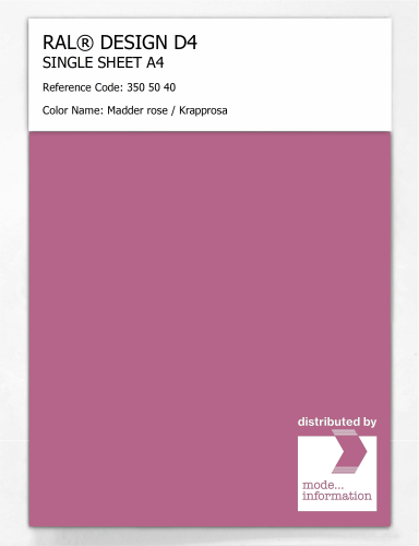 Artikelbild des Artikels “RAL® DESIGN D4 SINGLE SHEET A4 350 50 40 Madder rose / Krapprosa “