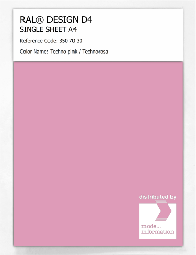 Artikelbild des Artikels “RAL® DESIGN D4 SINGLE SHEET A4 350 70 30 Techno pink / Technorosa “