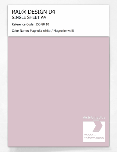 Artikelbild des Artikels “RAL® DESIGN D4 SINGLE SHEET A4 350 80 10 Magnolia white / Magnolienweiß “