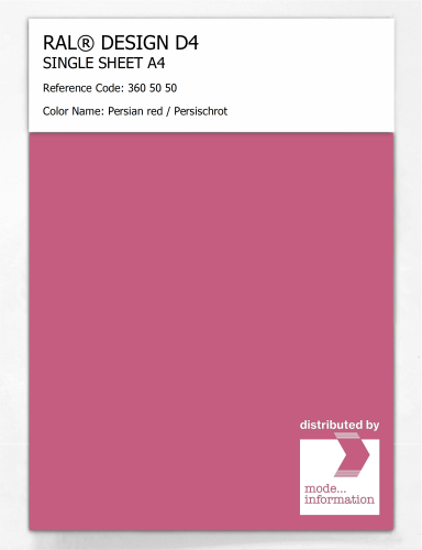 Artikelbild des Artikels “RAL® DESIGN D4 SINGLE SHEET A4 360 50 50 Persian red / Persischrot “