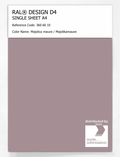 Product image of the product “RAL® DESIGN D4 SINGLE SHEET A4 360 60 10 Majolica mauve / Majolikamauve ”