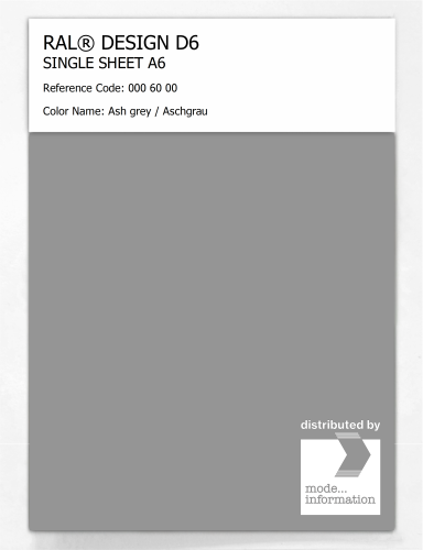 Product image of the product “RAL® DESIGN D6 SINGLE SHEET A6 000 60 00 Ash grey / Aschgrau ”