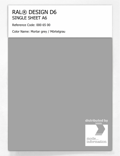 Product image of the product “RAL® DESIGN D6 SINGLE SHEET A6 000 65 00 Mortar grey / Mörtelgrau ”