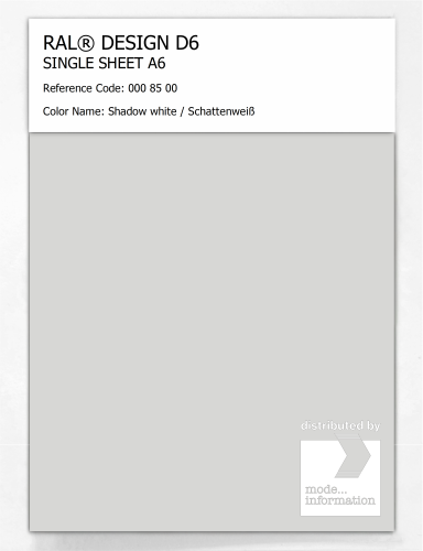 Artikelbild des Artikels “RAL® DESIGN D6 SINGLE SHEET A6 000 85 00 Shadow white / Schattenweiß “