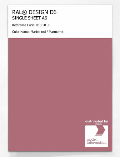 Product image of the product “RAL® DESIGN D6 SINGLE SHEET A6 010 50 30 Marble red / Marmorrot ”