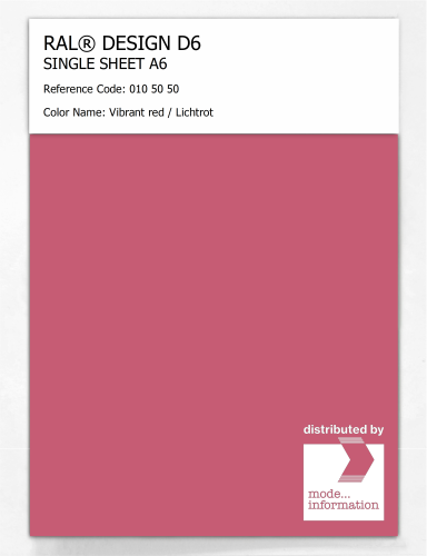Product image of the product “RAL® DESIGN D6 SINGLE SHEET A6 010 50 50 Vibrant red / Lichtrot ”