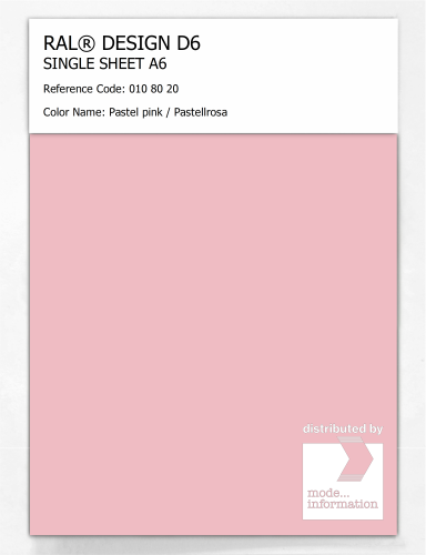Artikelbild des Artikels “RAL® DESIGN D6 SINGLE SHEET A6 010 80 20 Pastel pink / Pastellrosa “