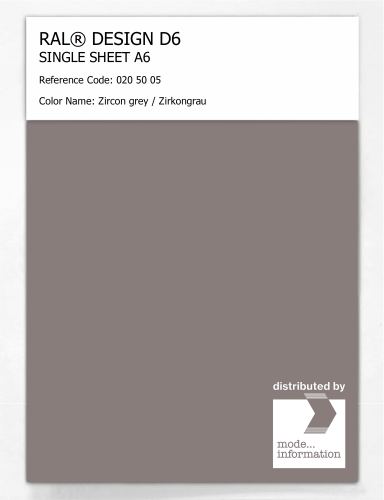 Artikelbild des Artikels “RAL® DESIGN D6 SINGLE SHEET A6 020 50 05 Zircon grey / Zirkongrau “