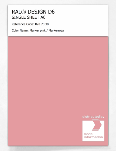 Artikelbild des Artikels “RAL® DESIGN D6 SINGLE SHEET A6 020 70 30 Marker pink / Markerrosa “