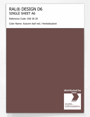 Product image of the product “RAL® DESIGN D6 SINGLE SHEET A6 030 30 20 Autumn leaf red / Herbstlaubrot ”