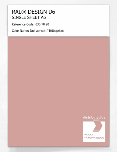 Artikelbild des Artikels “RAL® DESIGN D6 SINGLE SHEET A6 030 70 20 Dull apricot / Trübapricot “