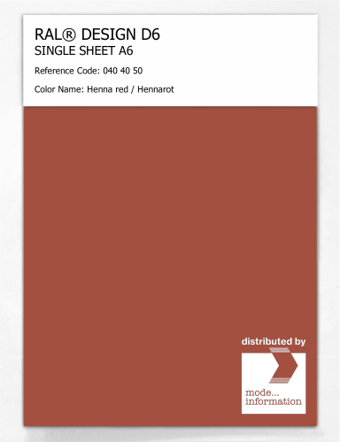 Product image of the product “RAL® DESIGN D6 SINGLE SHEET A6 040 40 50 Henna red / Hennarot ”