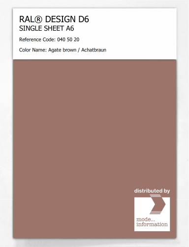 Artikelbild des Artikels “RAL® DESIGN D6 SINGLE SHEET A6 040 50 20 Agate brown / Achatbraun “
