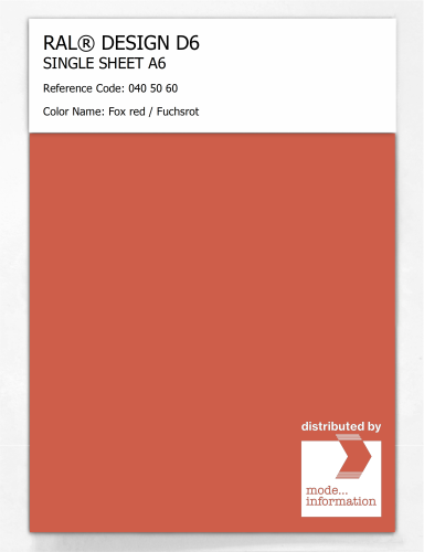 Artikelbild des Artikels “RAL® DESIGN D6 SINGLE SHEET A6 040 50 60 Fox red / Fuchsrot “