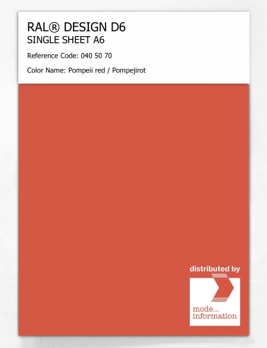 Artikelbild des Artikels “RAL® DESIGN D6 SINGLE SHEET A6 040 50 70 Pompeii red / Pompejirot “