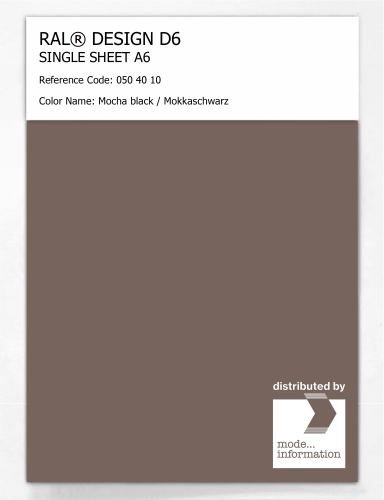 Artikelbild des Artikels “RAL® DESIGN D6 SINGLE SHEET A6 050 40 10 Mocha black / Mokkaschwarz “