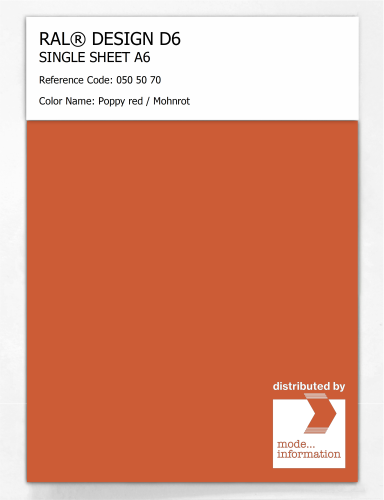 Artikelbild des Artikels “RAL® DESIGN D6 SINGLE SHEET A6 050 50 70 Poppy red / Mohnrot “