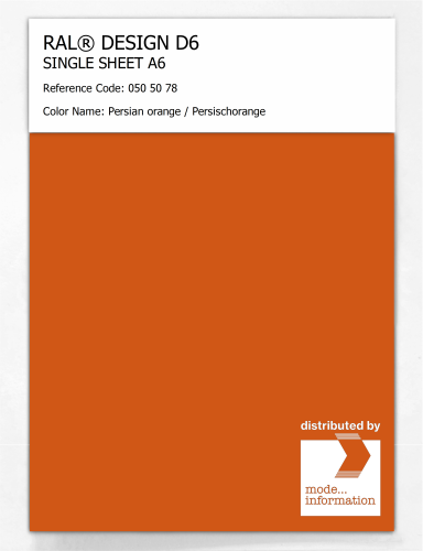 Product image of the product “RAL® DESIGN D6 SINGLE SHEET A6 050 50 78 Persian orange / Persischorange ”