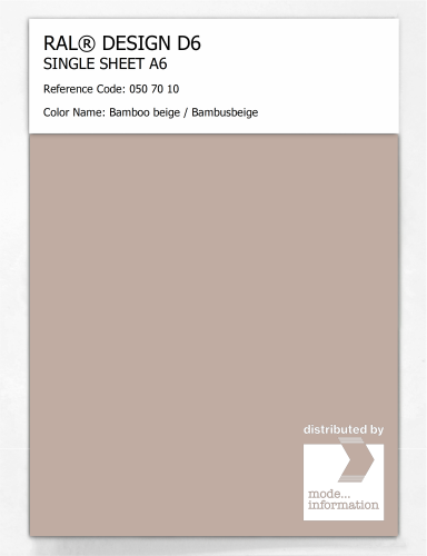Artikelbild des Artikels “RAL® DESIGN D6 SINGLE SHEET A6 050 70 10 Bamboo beige / Bambusbeige “