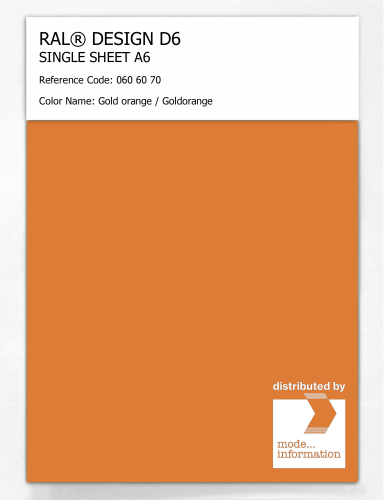 Product image of the product “RAL® DESIGN D6 SINGLE SHEET A6 060 60 70 Gold orange / Goldorange ”